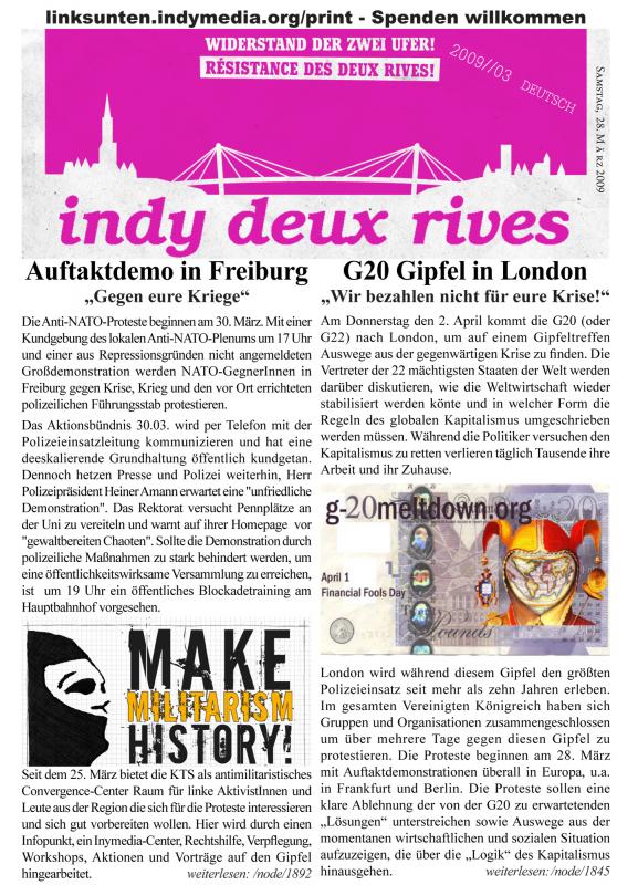 Titelseite: indy deux rives 2009//03 - deutsch