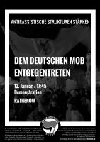 Plakat Dem deutschen Mob entgegentreten - Antirasstische Strukturen stärken