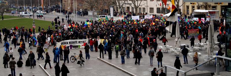 1. auftaktkundgebung auf dem schlossplatz