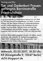 Flyer Vortrag Frauengefängnis 3. Mai 2017