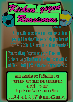 Flyer Kicken gegen Rassismus