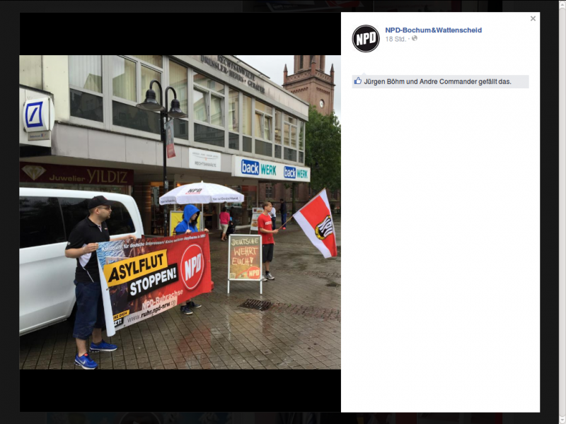 Screenshot - NPD-Wahlstand am 1.9.2015 in Bochum