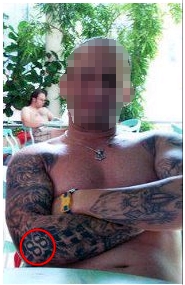 Bild 3:Neonazi Martin Koch mit "88" Tattoo