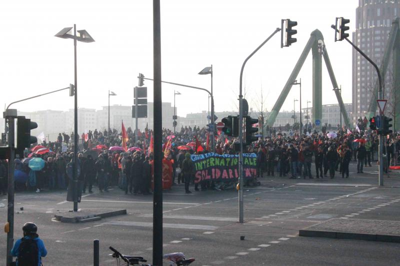 Blockade an der Flößerbrücke