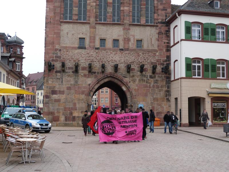 Spontandemonstration in der Innenstadt.