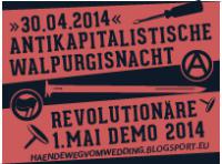 Banner Antikapitalistische Walpurgisnacht 2014