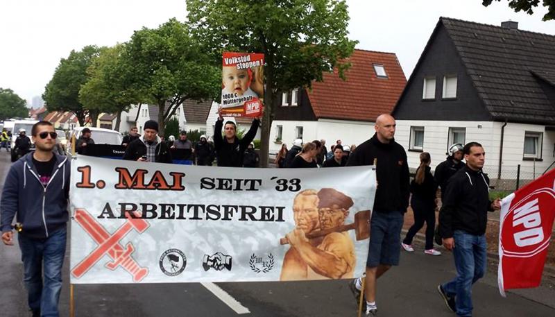 Kaiserslautern am 1. Mai 2014: Timo Feldpausch, Gabriel Reiß und Dennis Neff (vorne v.l.)