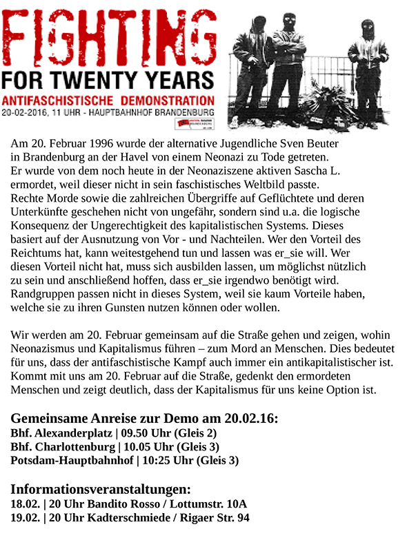 Fighting For Twenty Years Flyer 