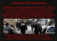 Flyer zur Autonomen Vollversammlung in Berlin (13. Februar 2011), Vorderseite