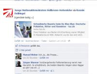 Screenshot der JN- Facebookseite mit einem rassistischen Kommentar zur Mitgliedschaft von Polizisten im KKK