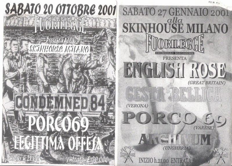 Flyer zu dem Konzert von "Condemned 84" 2001 in talien