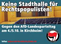 Flyer gegen den AfD-Landesparteitag in Kirchheim/Teck - vorne