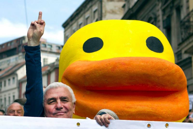 Ente gut... das Logo der Belgrader Proteste gegen Gentrifizierung