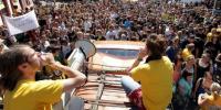 Bildungsstreik an der Uni Heidelberg im Sommer 2009. 