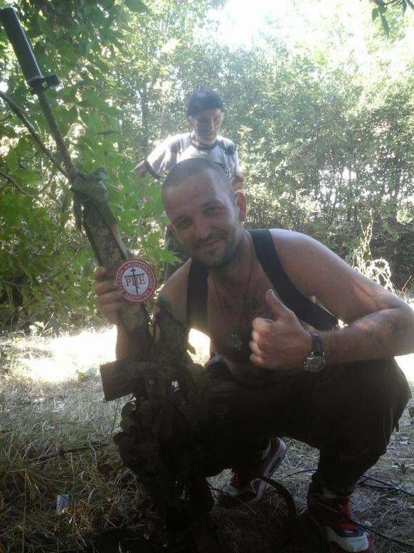 Pjotr Barkaschow, Sohn des RNE-Gründers Alexander Barkaschow, August 2014, Ostukraine