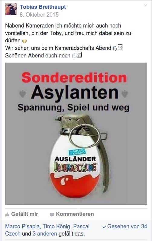 Handgranate: „Sonderedition Asylanten“