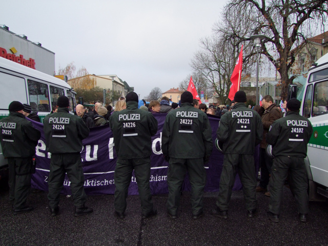 Eine der vier Kundgebungen 