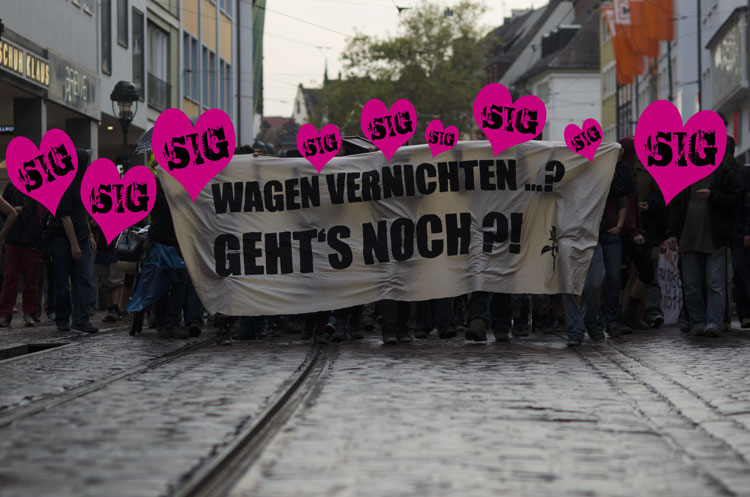 [FR] Sponti von 330 Menschen gegen die angedrohte Verschrottung der Wagen von Sand im Getriebe Foto Nr. 13