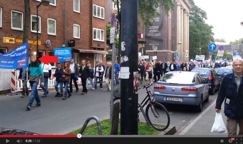 3. Neonazi mit AfD-Banner