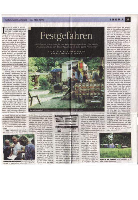 Zeitung zum Sonntag (ZuS) 31. Mai 1998 - abfotografiert