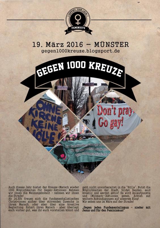 Plakat gegen 1000 Kreuze