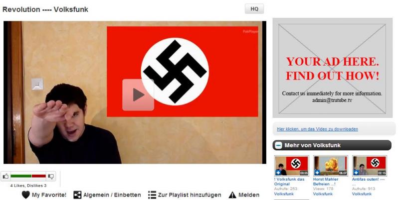 Screenshot des “Trutube”-Profils von “Volksfunk”