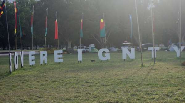 Aboriginal protesters in Canberra - 1