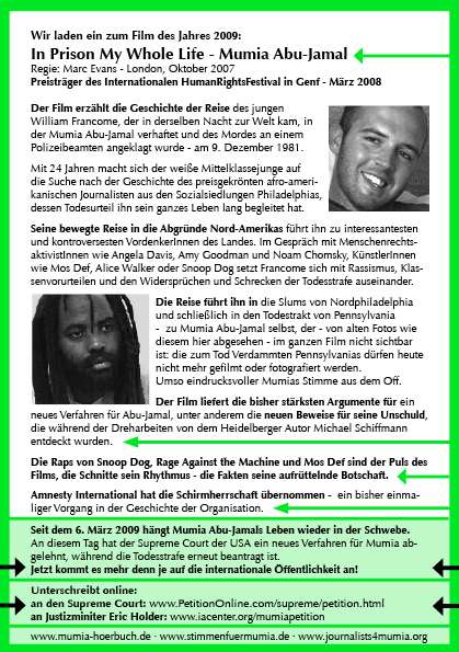 03.12.2009 Mumia-Veranstaltung in Mannheim