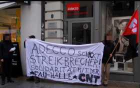 Protest gegen adecco in Halle