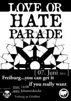 Plakat der Love or Hate-Parade am 07.06.2014