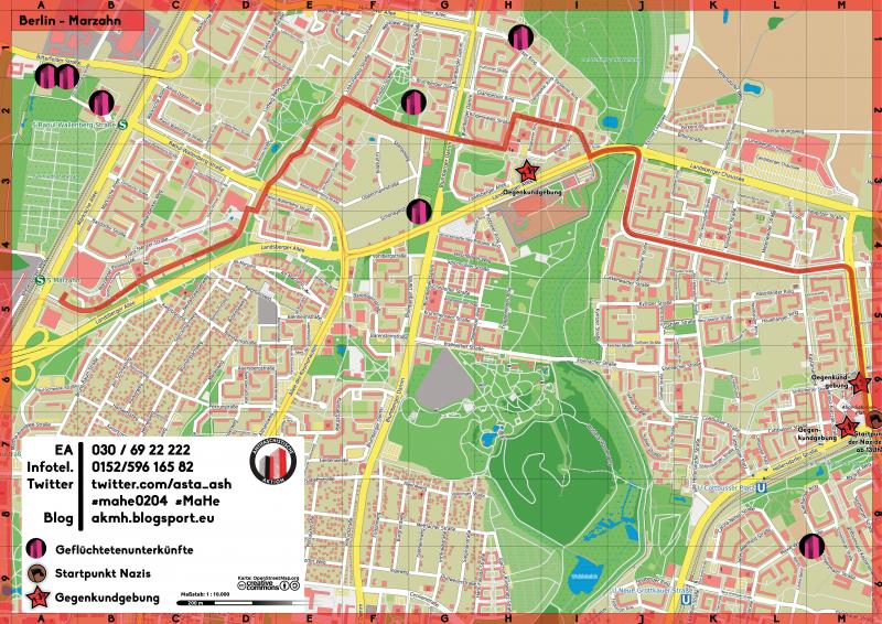 Aktionskarte gegen den Naziaufmarsch in Berlin-Hellersdorf