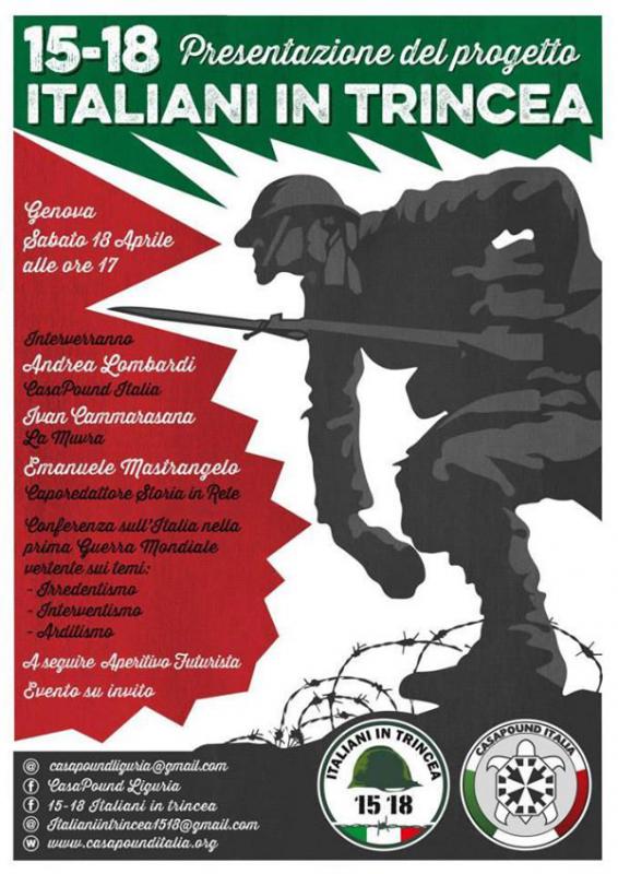 "15-18 - Italiani in Trincea" Kampagne von CasaPound Italia