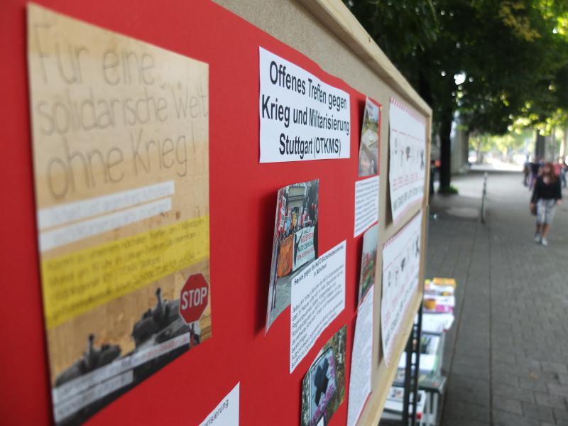 Stellwand Antimilitaristischer Protest Stuttgart