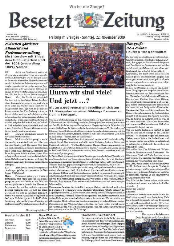 Besetzt Zeitung #18 (Titelseite)