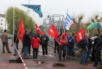 Kundgebung der Partei "Die Linke" mit rund 30 TeilnehmerInnen auf dem Parkdeck