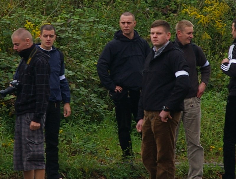 Ehrhard mit Ordnerbinde auf NPD Demo 2010 in Schwerin