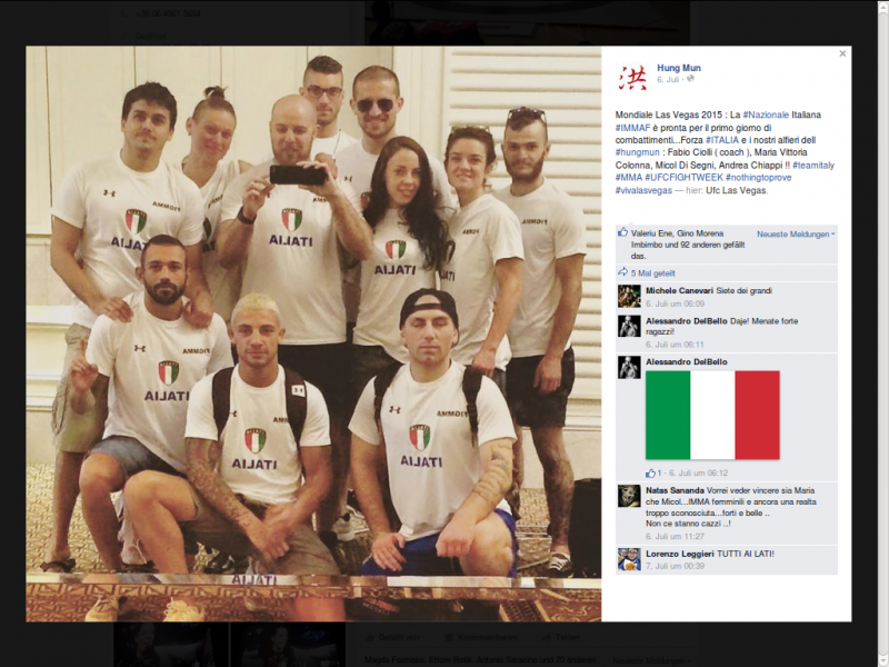 Hung Mun Studio - Mondiale Las Vegas 2015 : La  Nazionale Italiana MMAF è pronta per il primo giorno di combattimenti...Forza  ITALIA e i nostri alfieri dell hungmun : Fabio Ciolli (coach), Maria Vittoria Colonna, Micol Di Segni, Andrea Chiappi