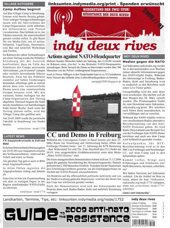 indy deux rives Ausgabe 2009//01 Titelbild