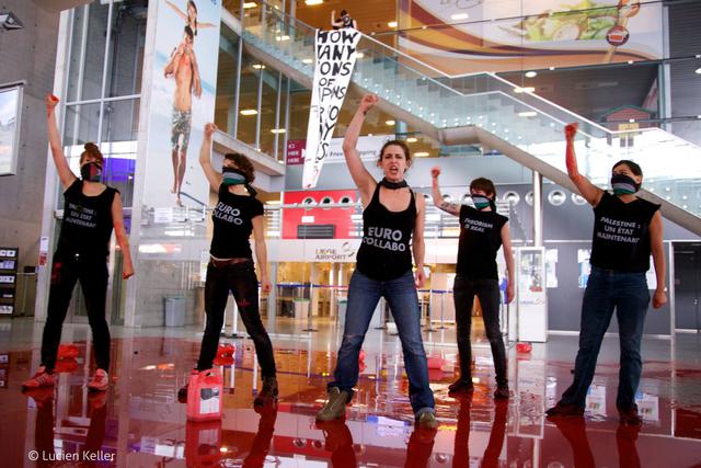 Feminist group LilithS creates blood bath in Liège airport 3