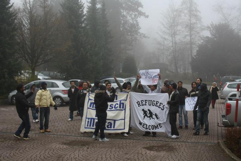 Die Demonstration vor dem Landratsamt