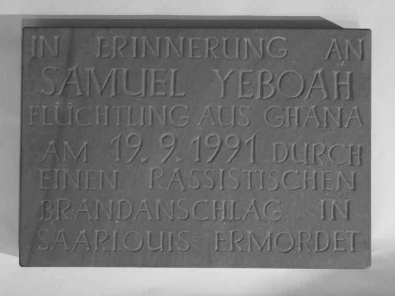 Gedenktafel für Samuel Yeboah