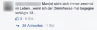 Beispiel der Drohungen auf Facebook.