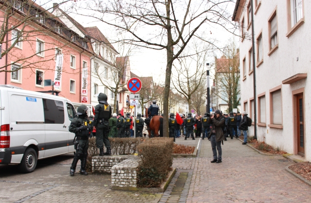 Blockade vor dem Gewerkschaftshaus