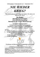 Flyer zum Antikriegstag am 1. September in Kaiserslautern