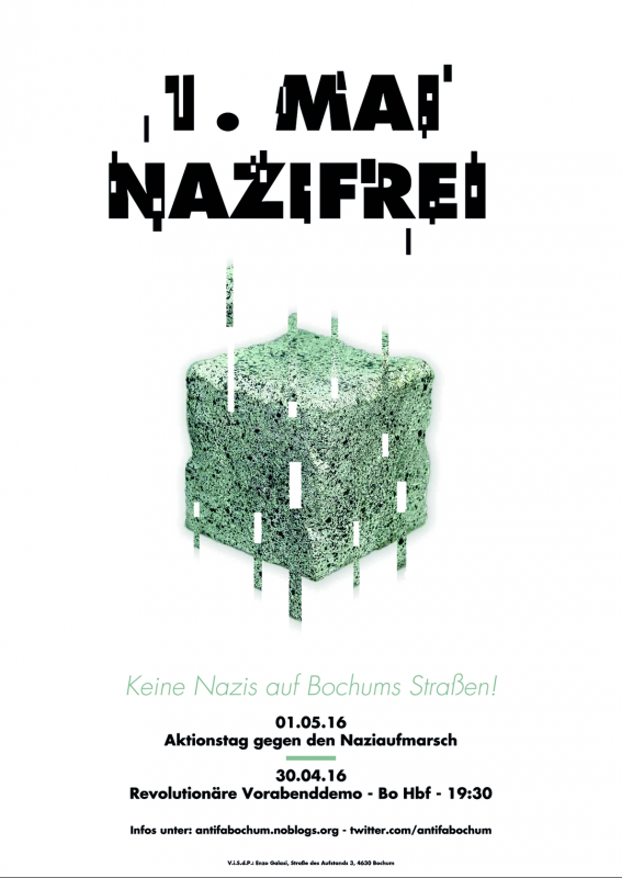 1. Mai - Nazifrei! Keine Nazis auf Bochums Straßen!