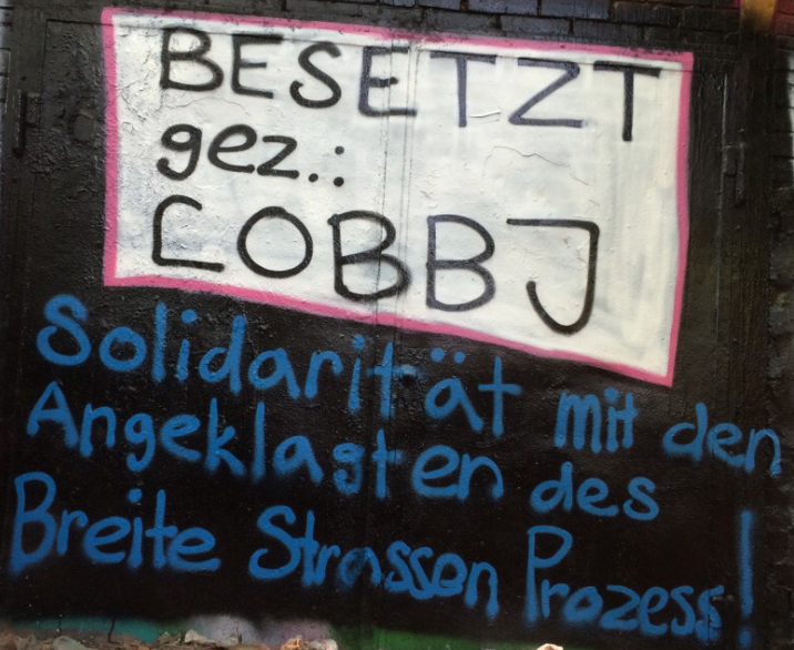 Besetzt - Solidarität mit den Angeklagten des Brete Straßen Prozess!