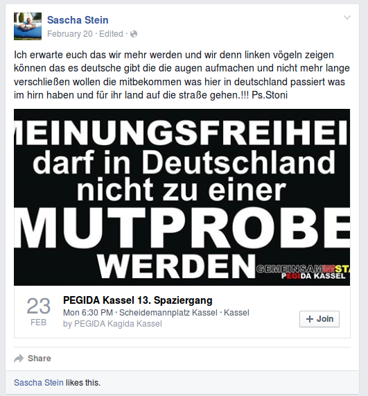 Sascha Stein bei Facebook #1