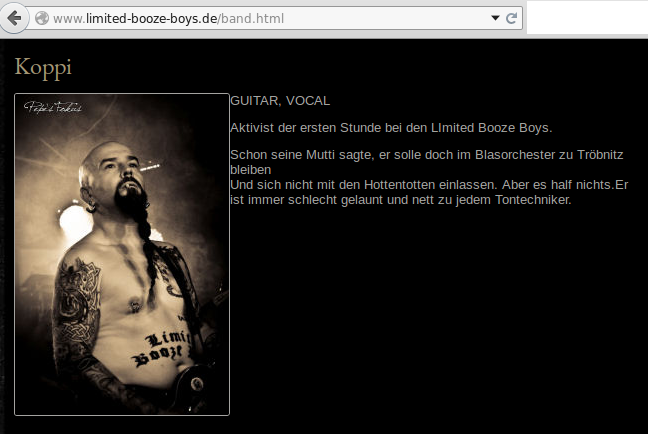 Mirko Kopper („Koppi“), Gitarrist der Limited Booze Boys