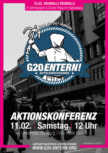 Plakat Aktionskonferenz: G20 entern - Kapitalismus versenken!