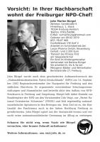 Outingflyer, John Bürgel, NPD Freiburg, JPG